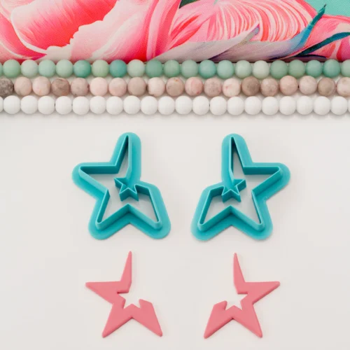Mirrored Rounded Star Hoop